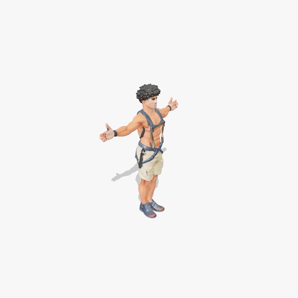 Explorer Adventurer Rigged and Animated Character Model